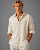 Chemise Texturée Homme Manches Longues